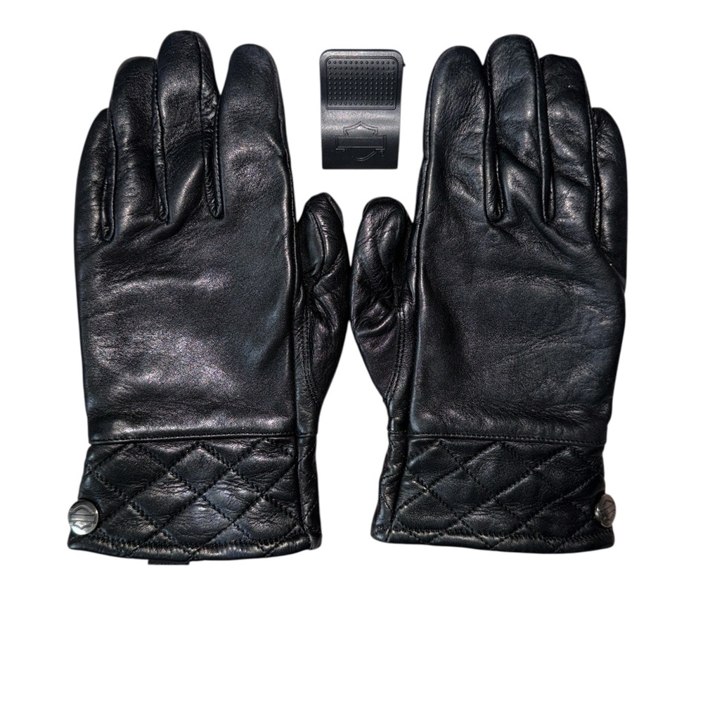 Harley-Davidson Genuine Sheepskin Leather Quilted Black Gloves Size Small
